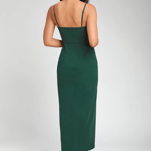 Lulus Reinette Dark Green Midi Dress - Picture 2 of 2